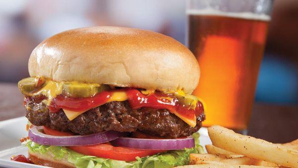 Burgers at Big Water's Cafe in Tropicana Greenville.