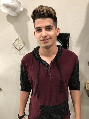 Men's haircut and color