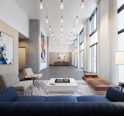 The Standard's immaculate lobby is a refined daily greeting to our residents.