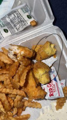 what is supposed to be a chicken strip....