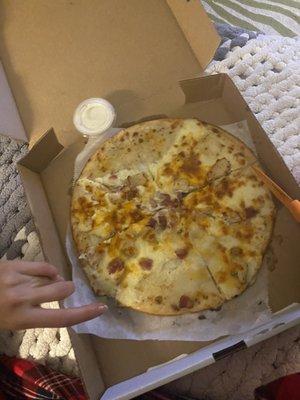 1/4 of my pizza is naked. Being gluten free/celiac, the topping are the most important thing when it comes to ordering pizza.