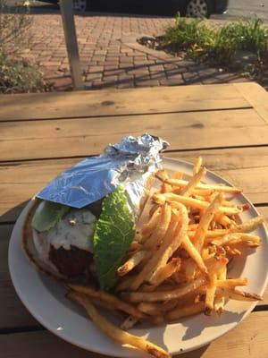 Falafel with fries. Soooo delicious!