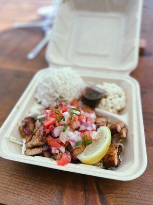 Marinated pork belly plate