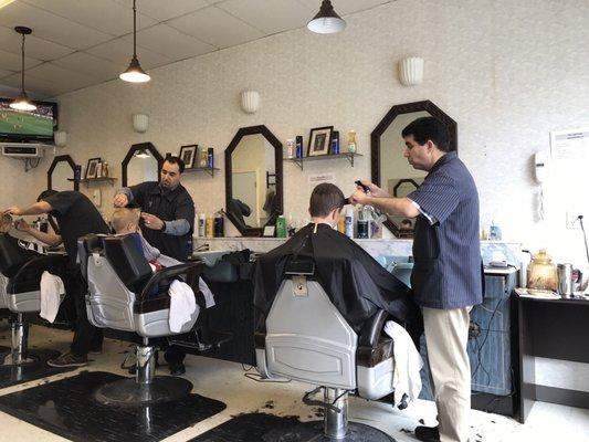 Busy day at Hoyt-Bedford Barber Shop. Best place to get a cut in Stamford. Been going here for years. Well done Rashid.