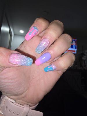 Cotton candy glitter ice cream drip vibes