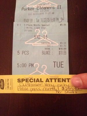 Parker Cleaners II calling the customer "Very Picky"!