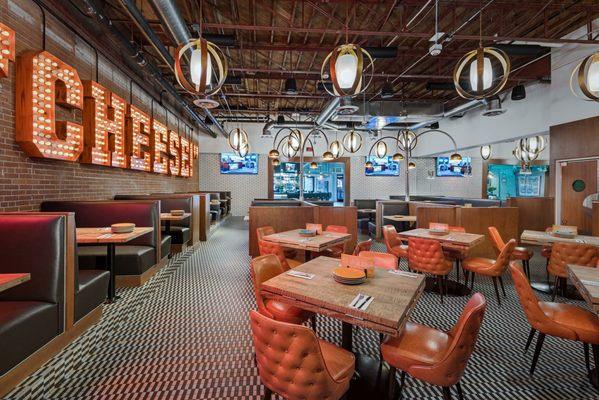 Lou Malnati's Interior Cheese Sign Installed