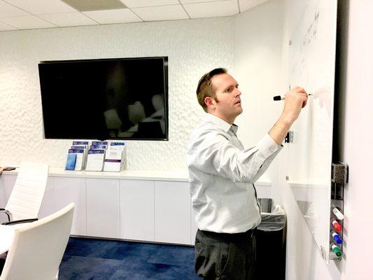 Irvine Attorney, Brandon Fieldsted maps out a clients estate.