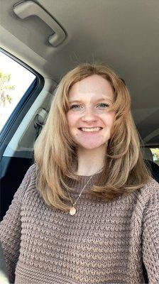 Shag hair cut. It's giving Jennifer Anniston vibes