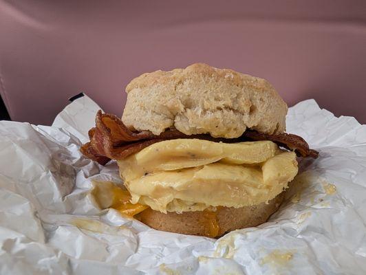 The Biscuit Sandwich with Bacon, Egg & Cheese