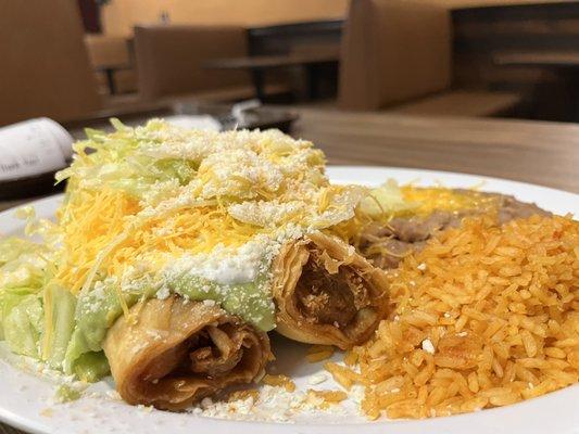 Beef flautas plate