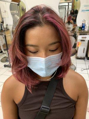 Light pink highlights