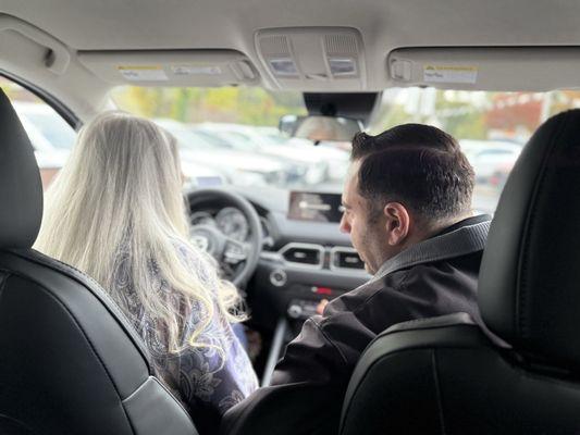 Joe B took the time helping Mom understand all the features in her new CX5!!! Thank you Joe!!!