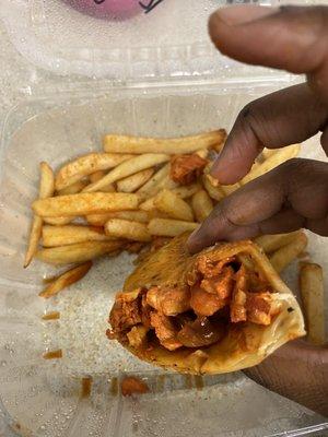 chicken cheesesteak with shrimp & skimpy fries