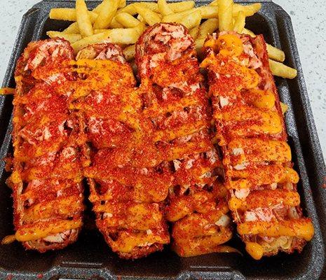 FLAMING CHEETOS CHICKEN EGGROLL