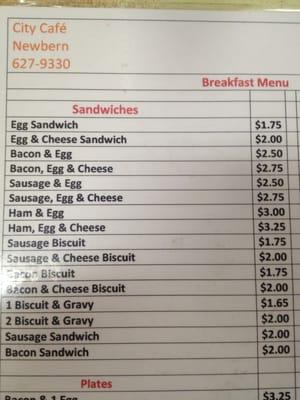 Menu: Breakfast