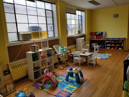 Our infant room is equipped with toys and aides to help your child reach their developmental milestones.