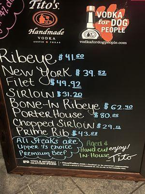 " VERY HIGH ON THERE FOR STEAKS!!!"