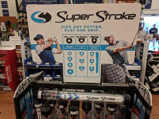 Currently available models. Each grip comes in its own tube with a counter weight ("CounterCore" technology).