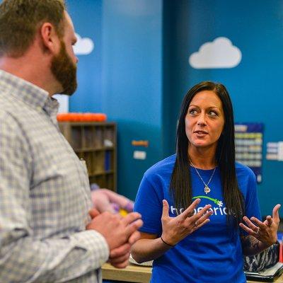 Hopebridge RBTs and BCBAs help their kiddos with ABA therapy.