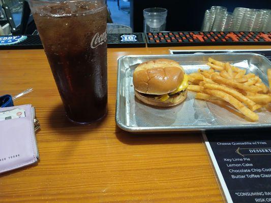 It was a good burger and fries  on the menu is called smasher