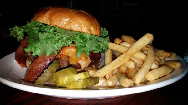 Peanut butter and jelly burger.