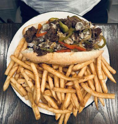 Fries with a side of Cheesesteak