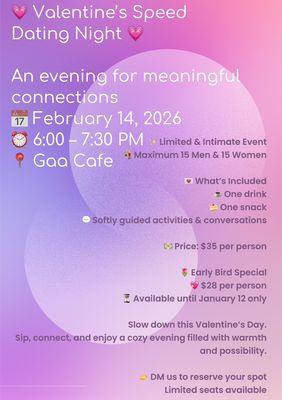 Speed dating event at Gaa Cafe