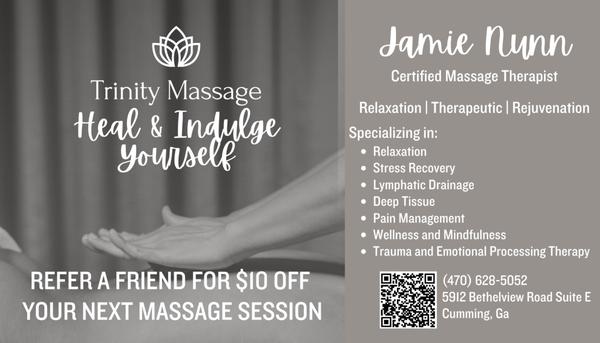 Customized therapeutic assessment and massage therapy, aromatherapy and hot towels and used to create a luxurious, healing session.