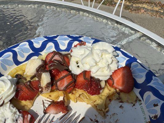 Obviously the delicious strawberry banana Nutella Crêpe! (Forgot to take the picture before devouring it )