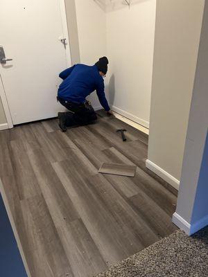 Vinyl flooring install