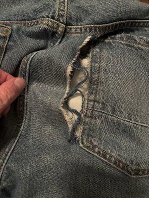 Both pair of jeans came apart in the same location - which tells me this is a manufacturing defect