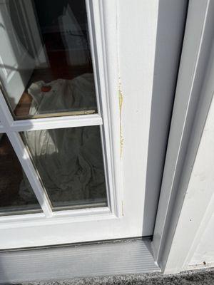 Sealant leaking from door