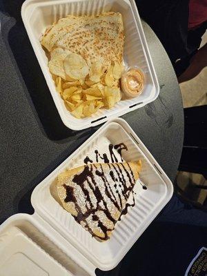 Ham and cheese and strawberry and Nutella