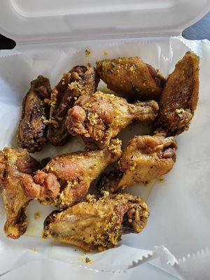 Lemon Pepper wings after we each ate one! Delicious & crispy.