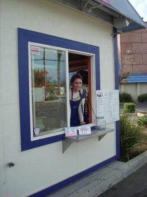 The drive-through window.