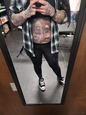 Tattoos done by the owner Alec.