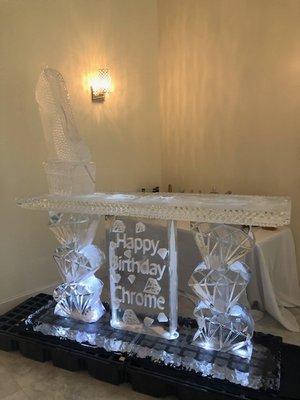 Ice bar with a luge.