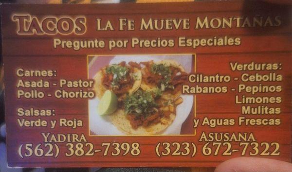 Taco's La Fe Mueve Montañas