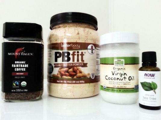 Some of the products available at ROSE PETALS NATURAL FOODS downtown Thomaston, GA.