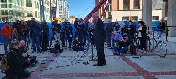 This is the scene whenever there is a high profile case.