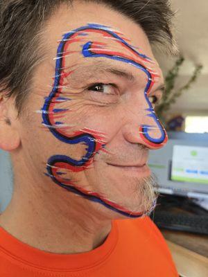 Face Paint for a coworker. He requested a static or blurred line.