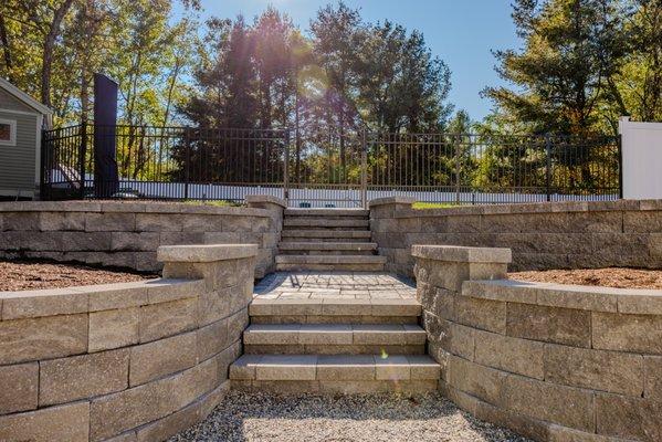 A beautiful multi-level staircase we built in a clients backyard.