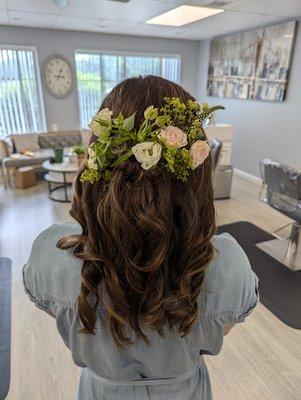 flowers in hair