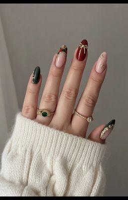 GelX with Christmas nail arts