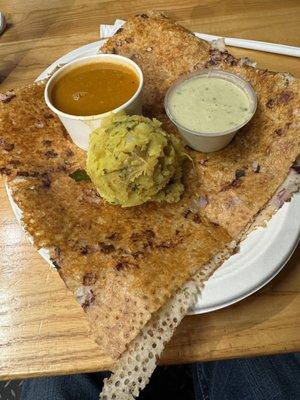 Onion Rava Masala Dosa