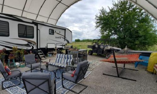 Customer Gallery, Covermore 40x40 Container Mounted Shelter