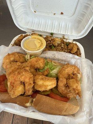 Shrimp Po'Boy and Shrimp Fried Rice