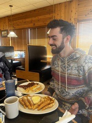 My favorite son always gets the French toast when having breakfast out!