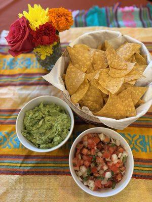 Andale handmade chips, pico de gallo and delicious guacamole